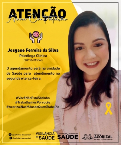 Campanha do Setembro Amarelo Dra. Josyane Ferreira da Silva