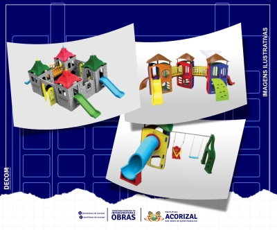 Prefeitura de Acorizal recebe kits para montagem de playgrounds em praças da cidade